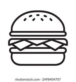 Icono de hamburguesa línea de Vector ilustración de silueta de contorno de arte.