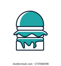 Hamburger icon vector on white background