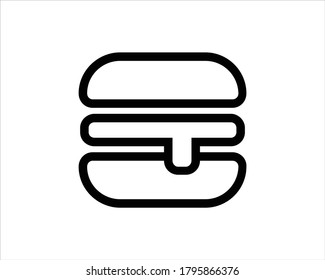 Hamburger icon vector on white background