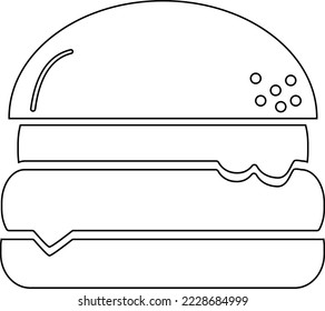 Vector de icono de Hamburger sobre fondo blanco.