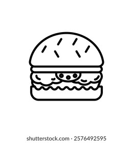 Hamburger icon vector outline logo sign