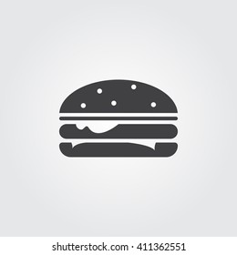 Hamburger icon vector, solid illustration, pictogram isolated on gray