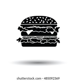 Hamburger icon. White background with shadow design. Vector illustration.