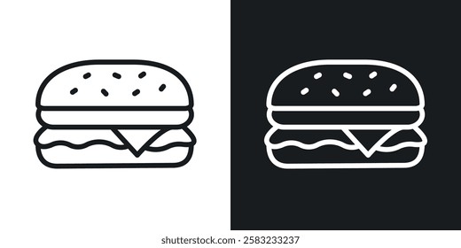 Hamburger icons in black and white liner strokes for web design.