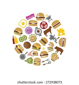 hamburger icons in circle