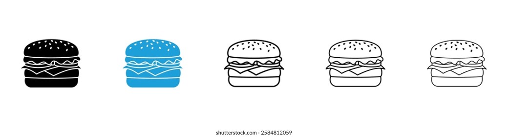 Hamburger icons collection vectors in black and blue