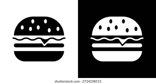 Hambúrguer ícones conceito de vetor plano. Ilustrações em preto e branco