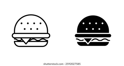 Hamburger icons. stroke line and black solid icons