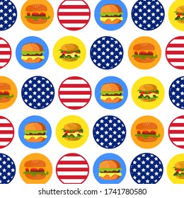 Hamburger icons with symbol usa flag. Vector illustration 