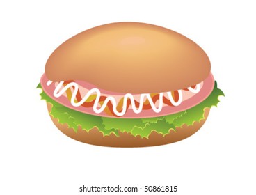 Hamburger. Illustration.