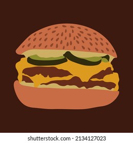 hamburger illustration burger vector desing 