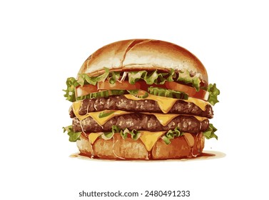 Hamburger Illustration for Hamburger day, National Burger Day vectors