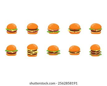 Hamburger Illustration Design Element Set