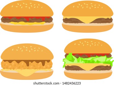 
Hamburger illustration.
Fast food illustration.