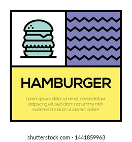 HAMBURGER AND ILLUSTRATION ICON CONCEPT