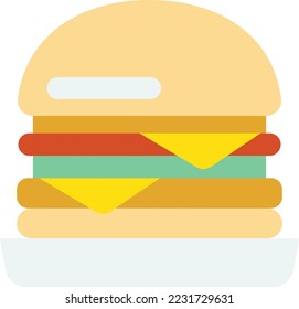 hamburger illustration in minimal style isolated on background