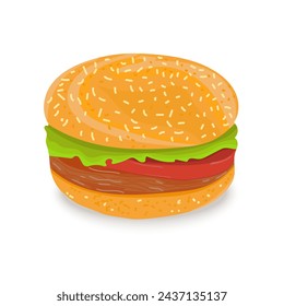 Hamburger Illustration on White Background