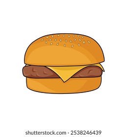 Hamburger illustration on white background