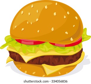 Hamburger - illustration on white background