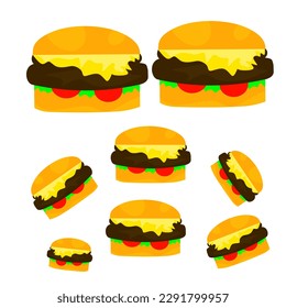 Hamburger-Illustration auf weißem Hintergrund