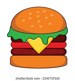 Hamburger illustrations on transparent background