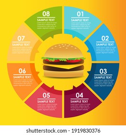 Hamburger infographic design. Vector illustration