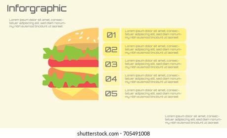 Hamburger infographics design template, vector eps10 illustration