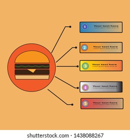 Hamburger inforgraphic with copy space. Vector illustration.