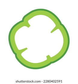 Hamburger ingredient and Pizza Topping. Green Paprika Sliced bell pepper. Vector illustration cartoon flat icon isolated on white background