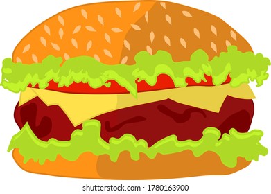 hamburger isolated on white background
