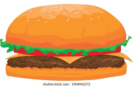 hamburger isolated on white background	
