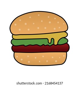hamburger isolated on white background