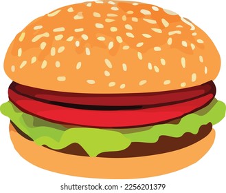 Hamburger einzeln auf weißem Hintergrund