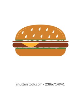 hamburger isolated on white background. fast food meal idea.	