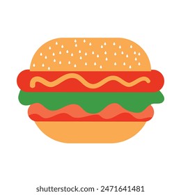 hamburguesa aislada sobre fondo blanco