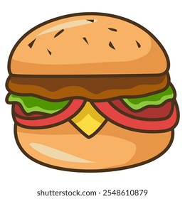 Hamburguesa aislada sobre fondo blanco