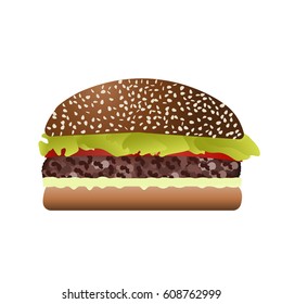 Hamburger isolated on white background vector