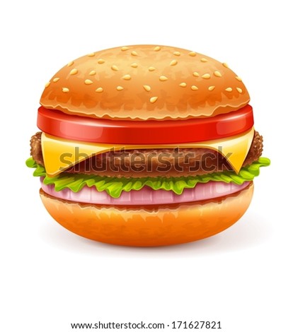 Hamburger isolated on white background. Eps10 vector illustration. Isolated on white background
