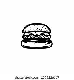 hamburger isolated on white vector illustration