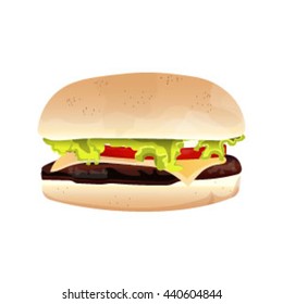 Hamburger isolated realistic