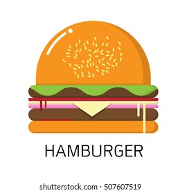 hamburger with isolated vector 