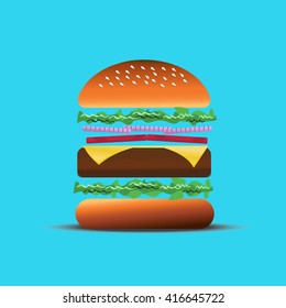 hamburger isolated vector illustration