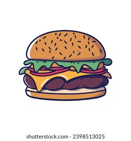 Hamburger einzeln auf weißem Hintergrund - Design