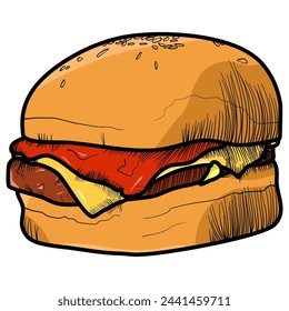 hamburguesa comida chatarra vector comida rápida ilustración