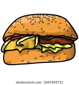 hamburguesa comida chatarra vector comida rápida ilustración