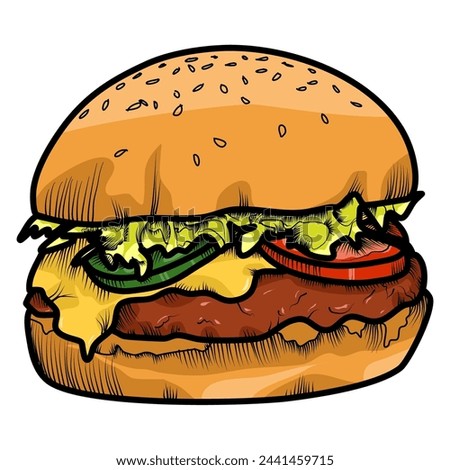 hamburger junk food vector fast food illustration