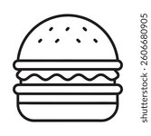Hamburger Line Icon. Editable Stroke. Pixel Perfect. vector