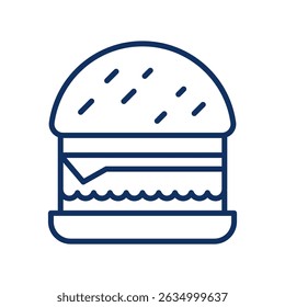 Hamburger Line Icon. Editable Stroke Burger Outline Sign
