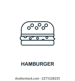 Hamburger line icon. Monochrome simple Hamburger outline icon for templates, web design and infographics