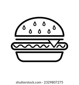 Hamburger line icon on white background.
